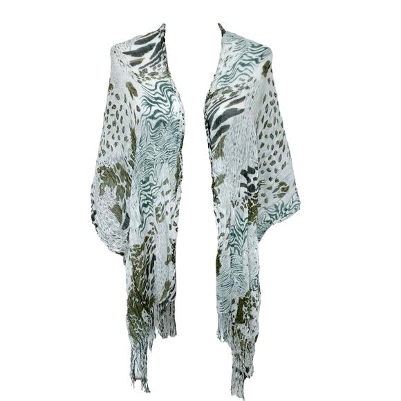 Womens Brown Animal Print Scarf Shawl Wrap Hijab Fall Fashion Vintage 68x18 - Picture 5 of 14